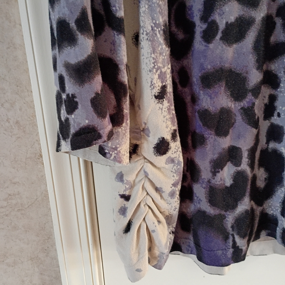 Lane Bryant Leopard Print Long Sleeve Top - Black, Purple, Gray - Picture 4 of 6